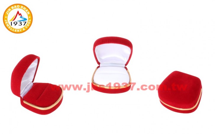 珠寶包裝錦盒-金色年代紅絨布系列-金色年代紅絨布- 戒指盒