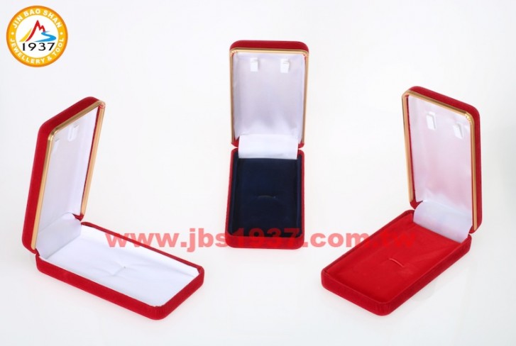 珠寶包裝錦盒-金色年代紅絨布系列-金色年代紅絨布- 項鏈盒（長）