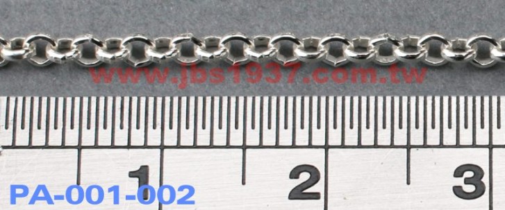 金屬零件原料-義大利925純銀鍊-圓形 925銀鏈 2.35mm（PA-001-002）