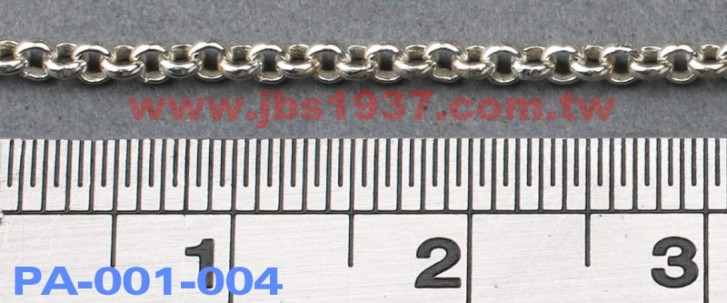 金屬零件原料-義大利925純銀鍊-圓形 925銀鏈 1.8mm（PA-001-004）