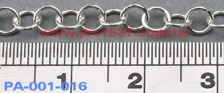 金屬零件原料-義大利925純銀鍊-圓形 925銀鏈 4.1mm（PA-001-016）