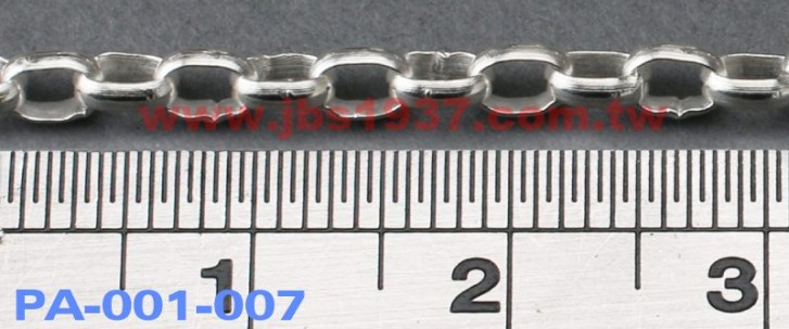 金屬零件原料-義大利925純銀鍊-橢圓形 925銀鏈 3.1 x 4.2mm（PA-001-007）