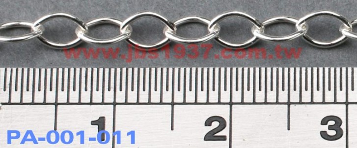 金屬零件原料-義大利925純銀鍊-菱形 925銀鏈 3.67 x 5mm（PA-001-011）