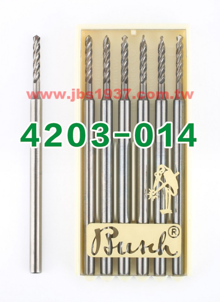 德國鳥牌鑽頭-鳥牌 4203 四軸鎢鋼鑽針-德國鳥牌Busch - 1.4mm 四軸鎢鋼鑽針