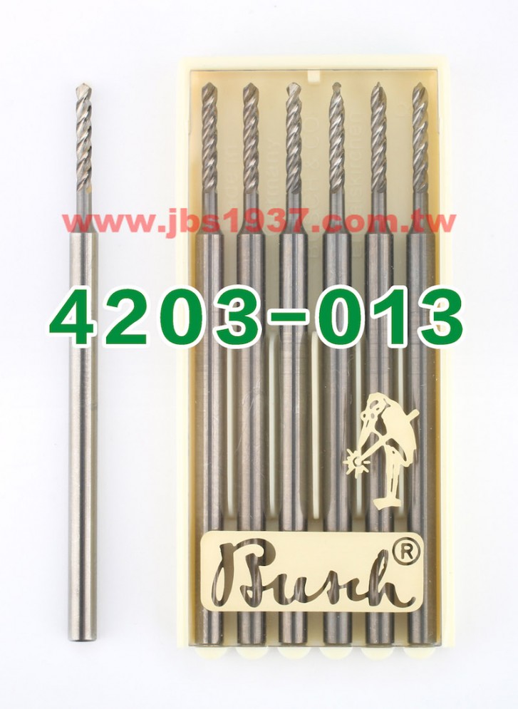 德國鳥牌鑽頭-鳥牌 4203 四軸鎢鋼鑽針-德國鳥牌Busch - 1.3mm 四軸鎢鋼鑽針
