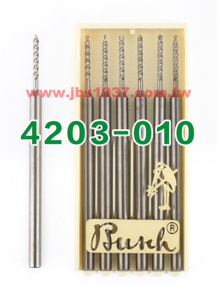 德國鳥牌鑽頭-鳥牌 4203 四軸鎢鋼鑽針-德國鳥牌Busch - 1.0mm 四軸鎢鋼鑽針
