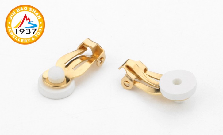 金屬零件原料-K金 - 耳環零件-14K黃 - 貼耳式耳夾零件