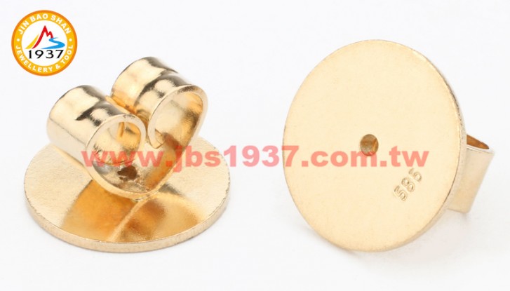 金屬零件原料-K金 - 耳環零件-14K黃 - J05愛心型耳扣 10x6