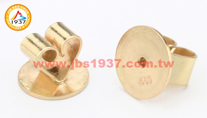 金屬零件原料-K金 - 耳環零件-14K黃 - J04愛心型耳扣 8x6