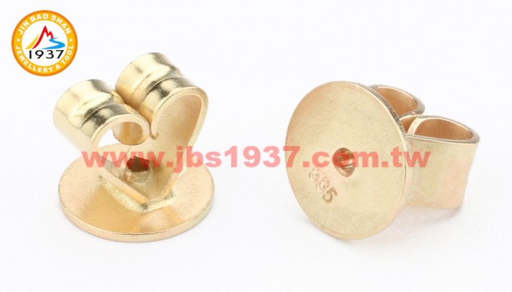 金屬零件原料-K金 - 耳環零件-14K黃 - J03愛心型耳扣 6.5x5.5