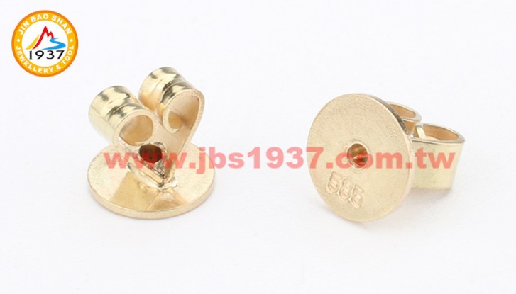 金屬零件原料-K金 - 耳環零件-14K黃 - J01愛心型耳扣 5x4.5