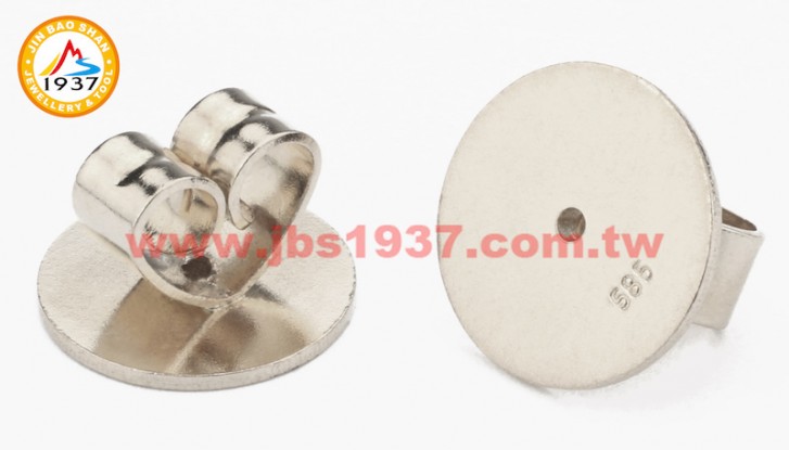 金屬零件原料-K金 - 耳環零件-14K白 - J05愛心型耳扣 10x6