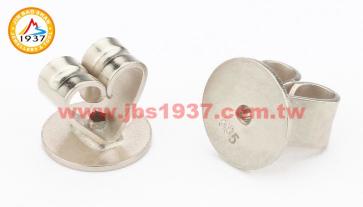 金屬零件原料-K金 - 耳環零件-14K白 - J03愛心型耳扣 6.5x5.5