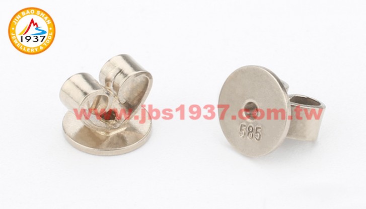 金屬零件原料-K金 - 耳環零件-14K白 - J01愛心型耳扣 5x4