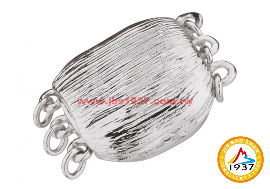 金屬零件原料-925銀珍珠項鍊扣頭-925珍珠項鍊扣頭- 31202 - 三串