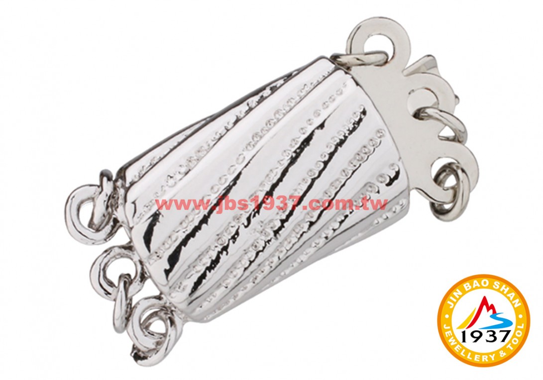 金屬零件原料-925銀珍珠項鍊扣頭-925珍珠項鍊扣頭- 004 - 三串